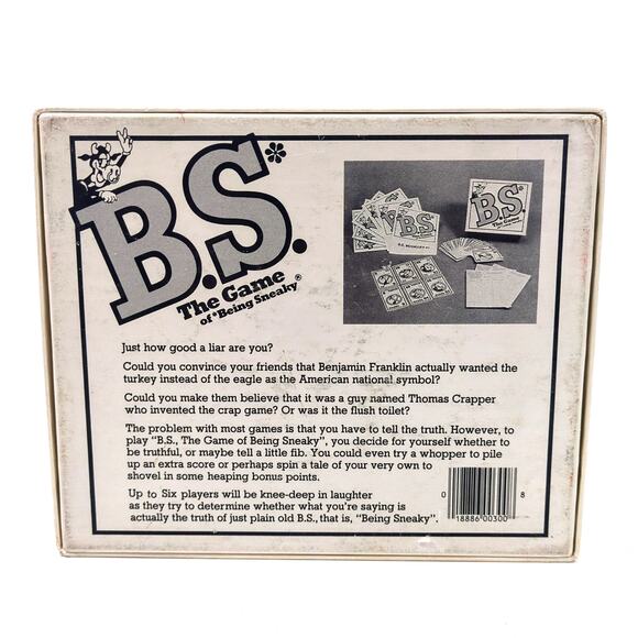 Vintage Party Game B.S. The Game of Being Sneaky Bluffing 1986 Complete TDC - Picture 4 of 5